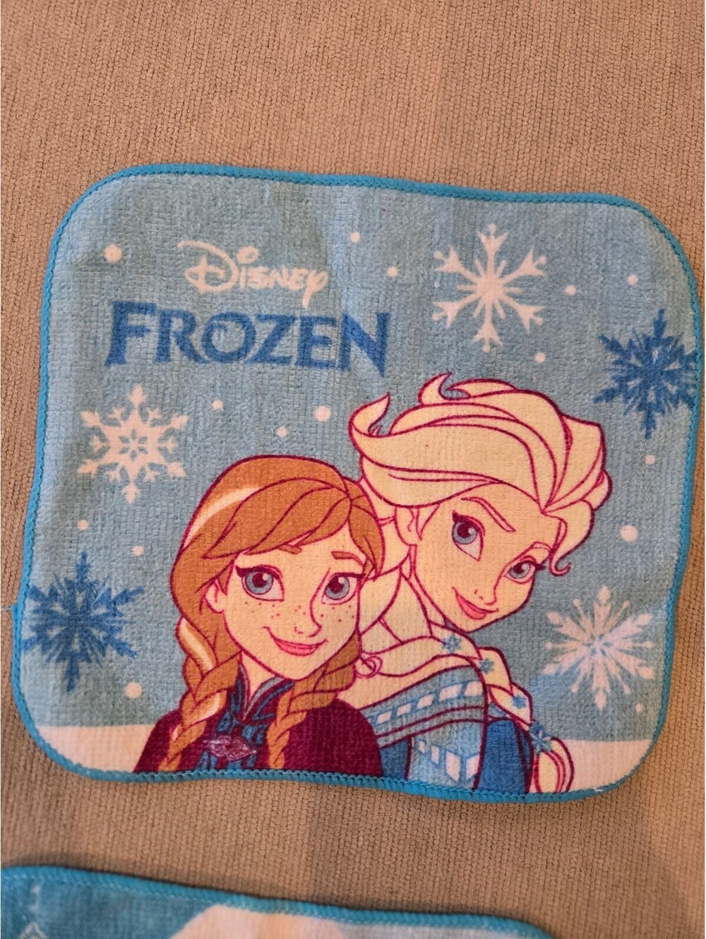 Disney Frozen Anna Elsa square washcloth